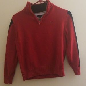 Red zip sweater